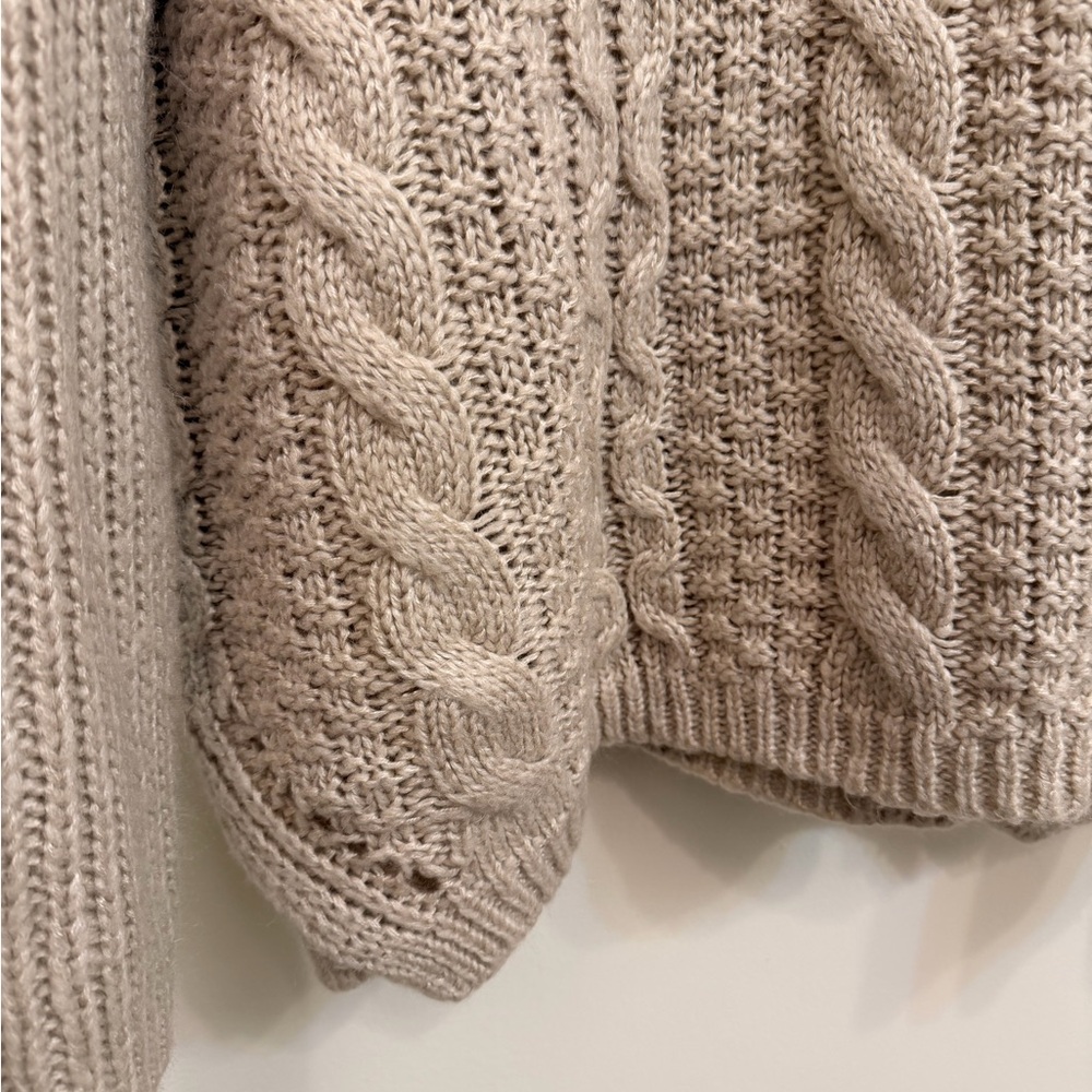 Pink Lily Medium Cozy Cable Knit Sweater in Cream - Picture 4 of 7